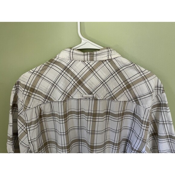 QuikSilver Men's Casual Plaid Button Down Shirt White/Tan Size Large - Picture 6 of 6